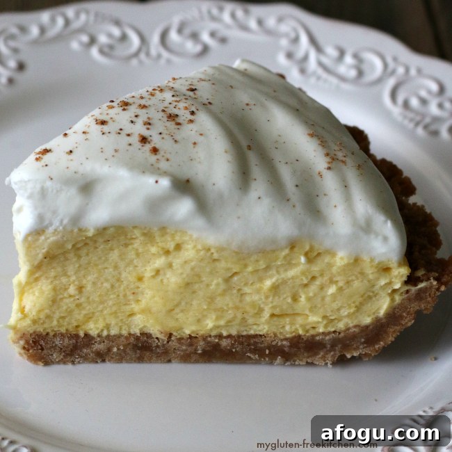 Slice of Gluten-free Eggnog Pie