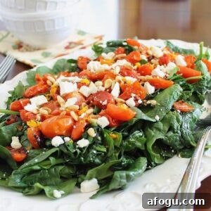 Roasted Tomato & Spinach Salad with Citrus Mustard Vinaigrette 2 Roasted tomato spinach salad