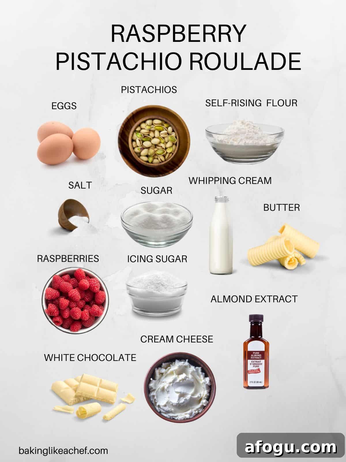 Pistachio roulade ingredients