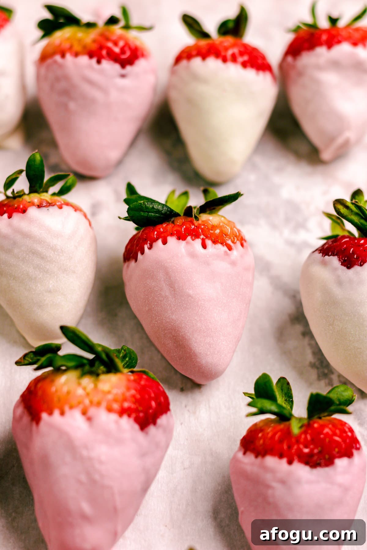 Box of pink chocolate-covered strawberries
