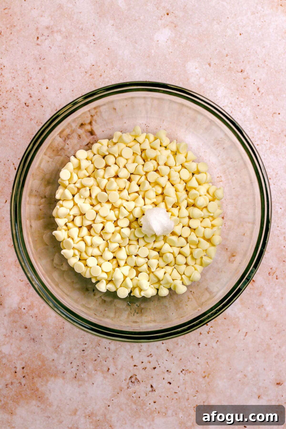Melting white chocolate