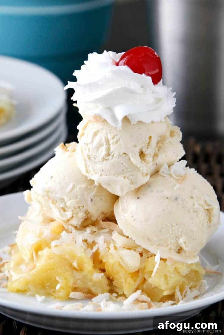 Piña Colada Dump Cake Recipe - Easy piña colada cake recipe. SnappyGourmet.com