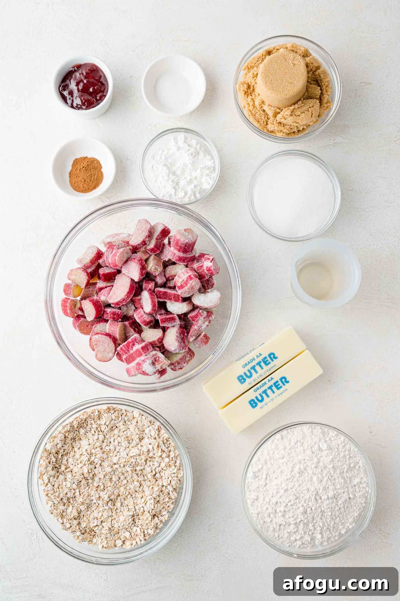 Overhead view of ingredients needed for recipe.