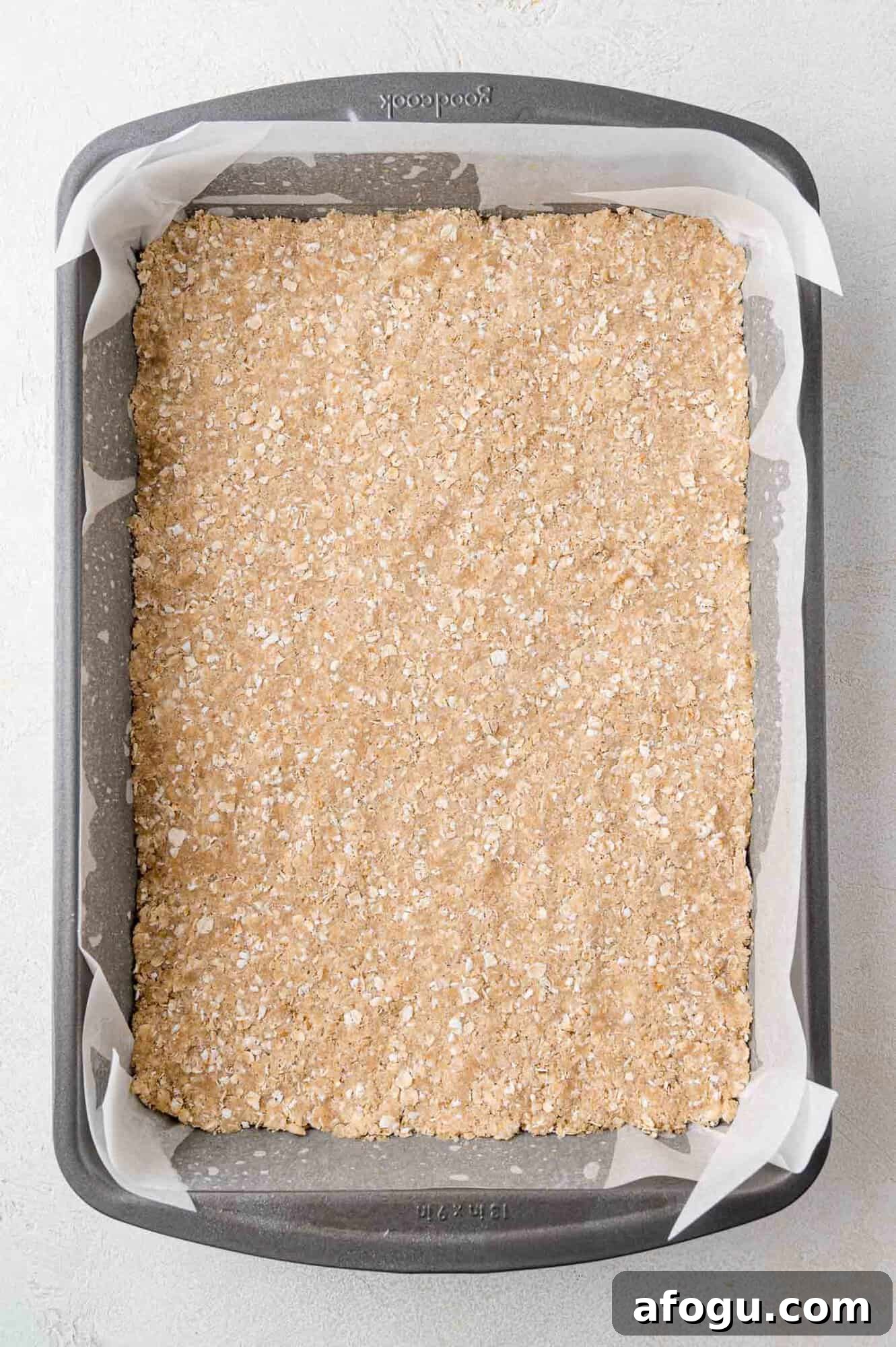 Crust pressed into pan, before baking.