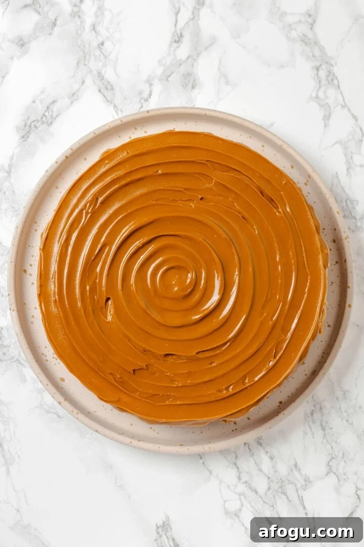 Biscoff swirled on top of cheesecake.