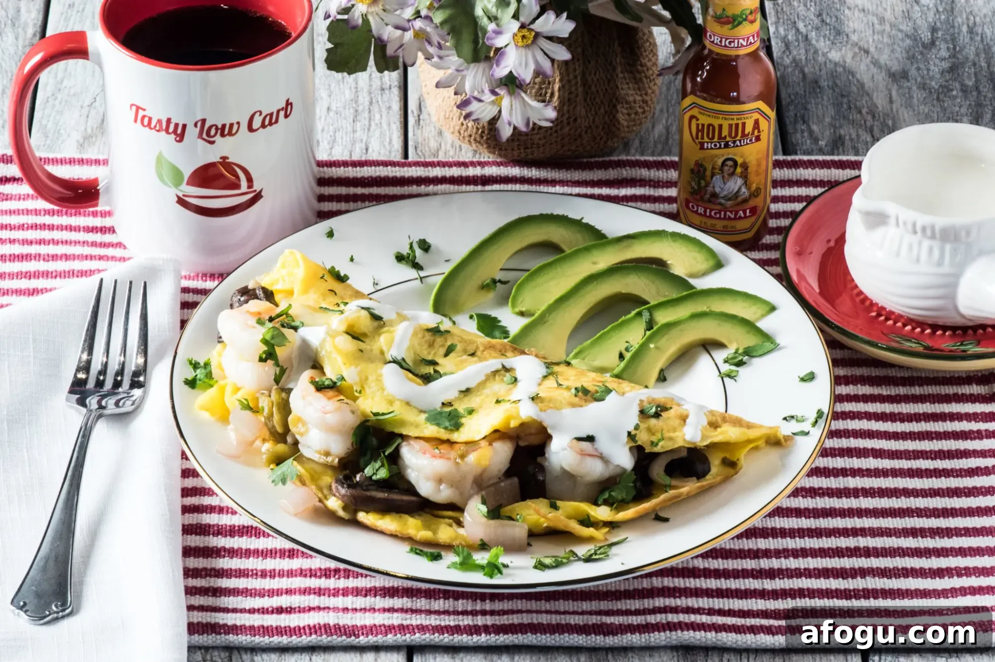 Spicy Shrimp and Green Chile Omelet Recipe 2 Shrimp and Green Chili Omelette