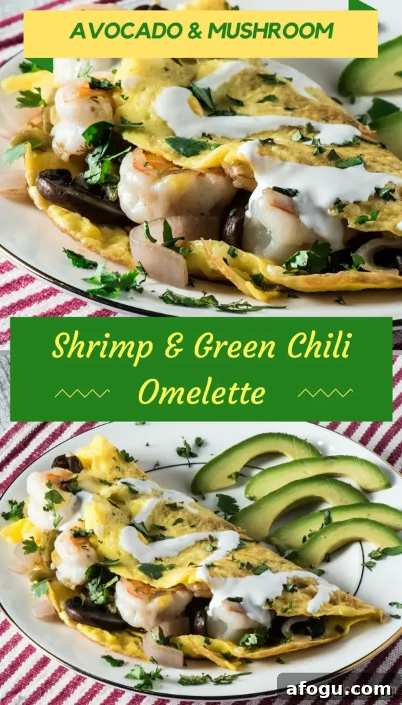Spicy Shrimp and Green Chile Omelet Recipe 3 Shrimp and Green Chili Omelette closeup
