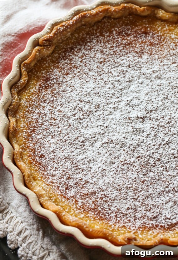 Classic Lemon Chess Pie Recipe — Tangy Southern Dessert 5 Chess Pie coated in powdered sugar