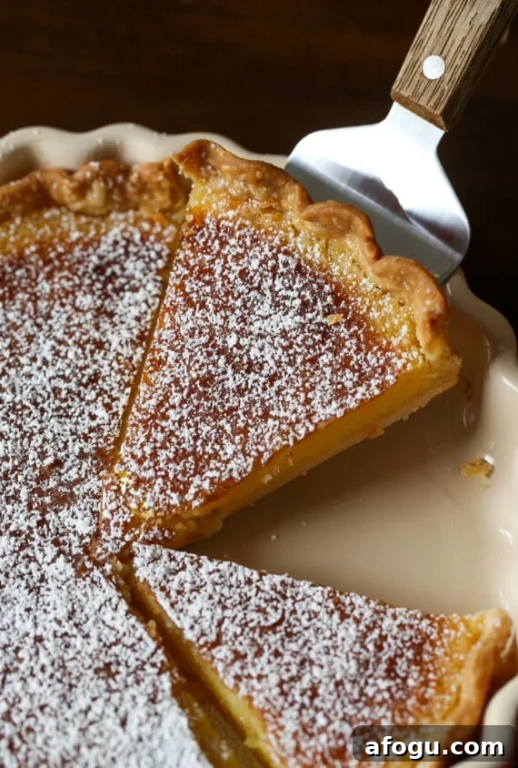 Classic Lemon Chess Pie Recipe — Tangy Southern Dessert 6 Serving Chess Pie with a pie server