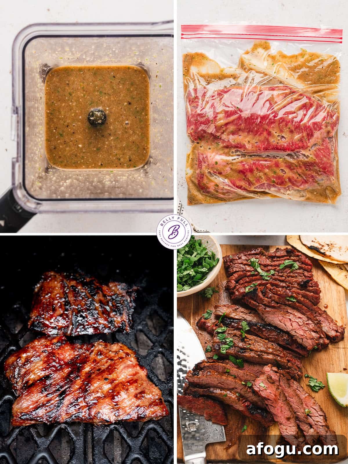 These vibrant Baja Steak Tacos are loaded with zippy marinaded grilled skirt steak and topped with cotija cheese, radishes, and cilantro. Step by step gallery for making Baja street tacos.