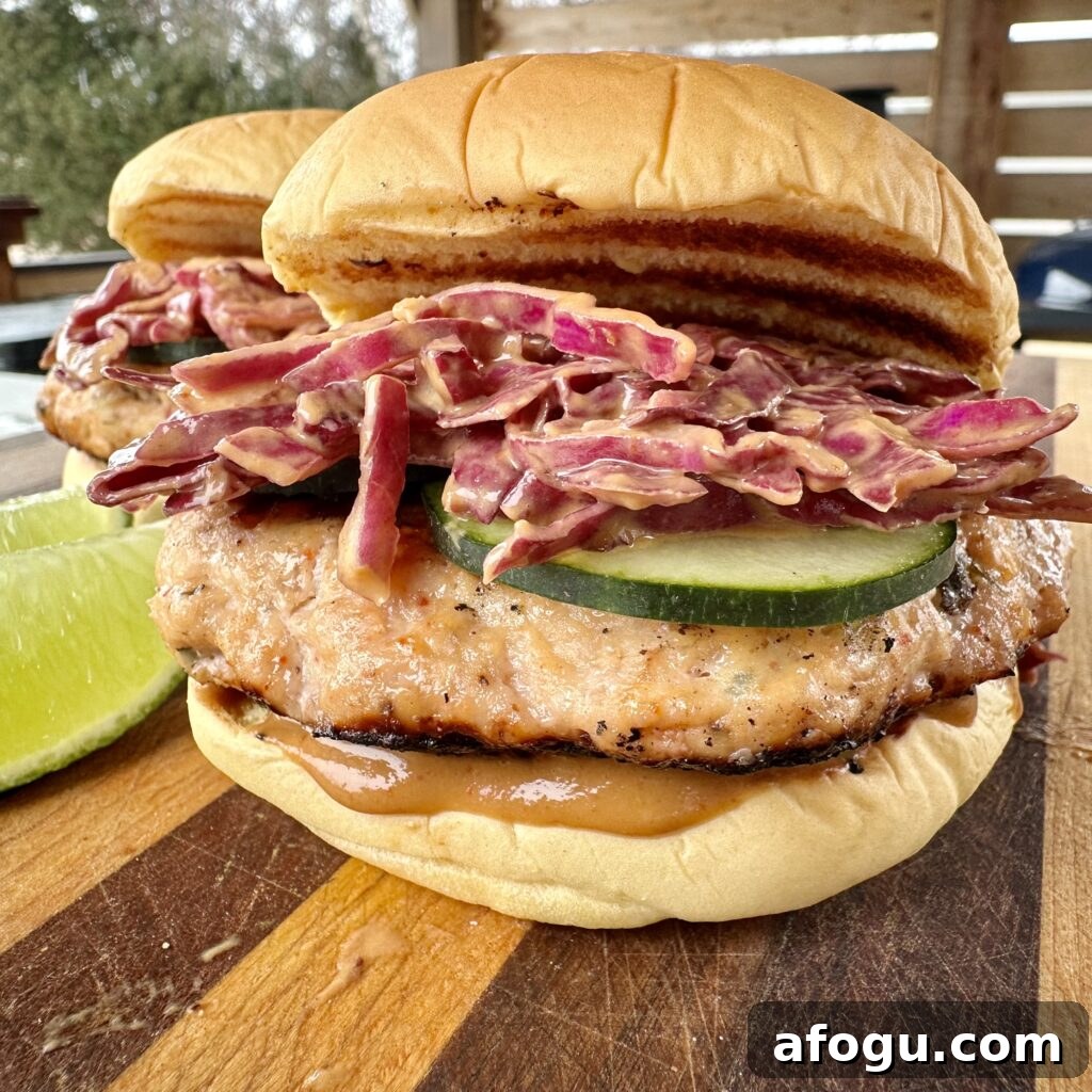 Thai-Style Chicken Burgers with Spicy Peanut Slaw 2 Thai inspired chicken burger ingredients