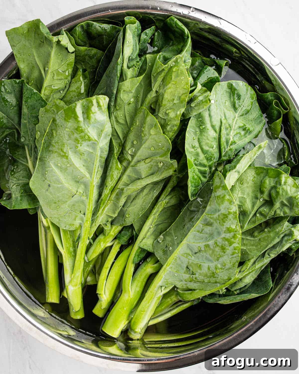 washing Chinese broccoli.