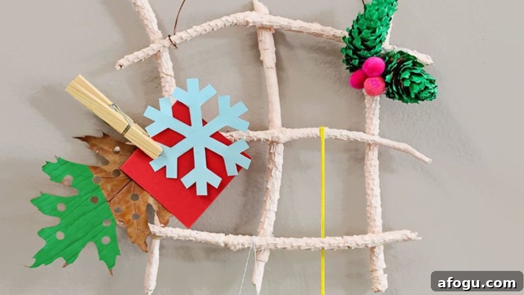 15 Pine Cone Crafts for Rustic Home Decor and Seasonal DIY 14 Use simple nature supplies to make your own DIY hanging holiday card holder. A festive activity for kids!