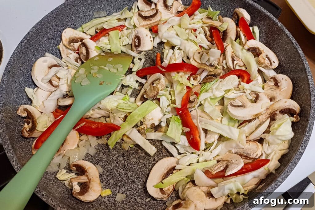 sauteing vegetables for paprika chicken