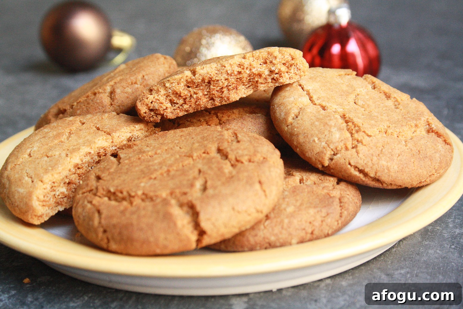 Perfectly sweet and spicy ginger biscuits waiting to be dunked into a mug of hot tea!