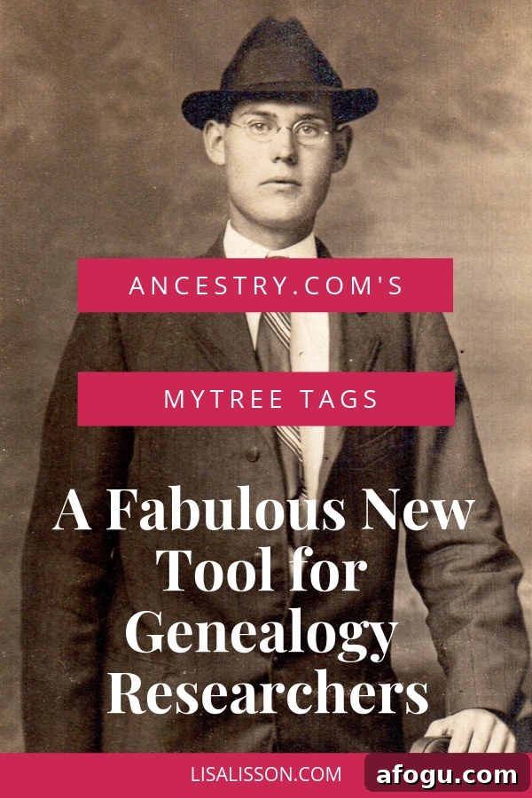 Try Ancestry.com's NEW MyTree Tags tool. Use tags (or labels) to improve your family tree organization and manage your genealogy research projects easier. #genealogy #familytree #ancestors