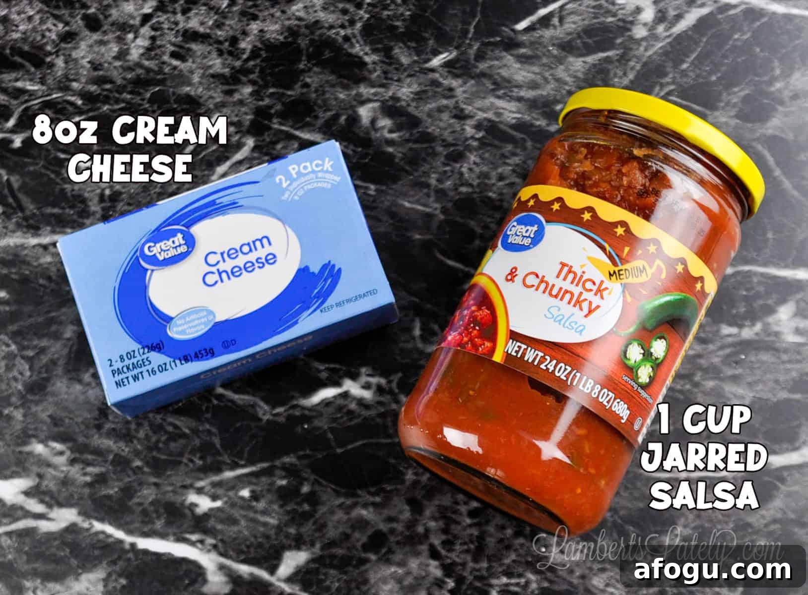 salsa and cream cheese.