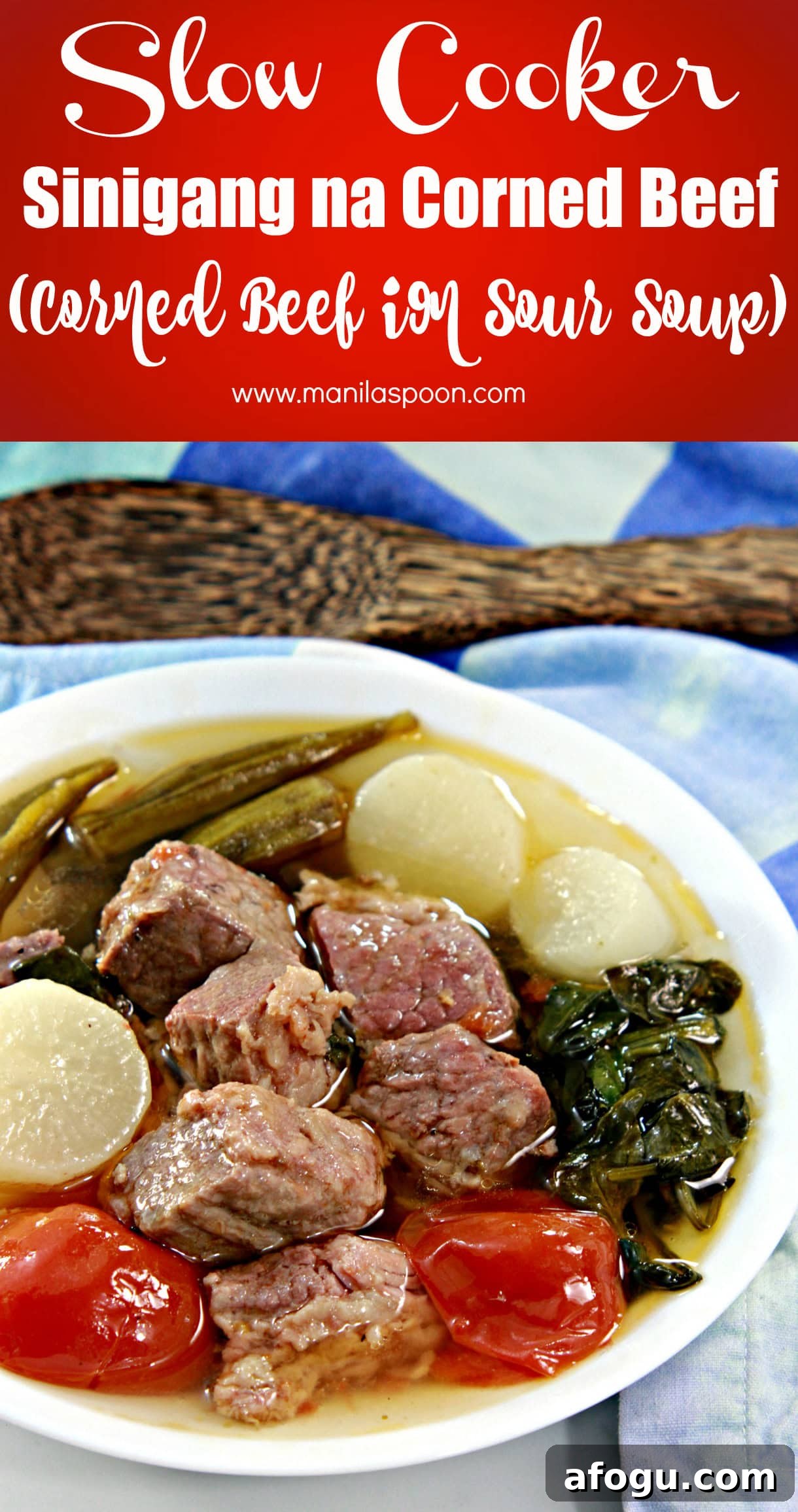 Sinigang na Corned Beef preparation