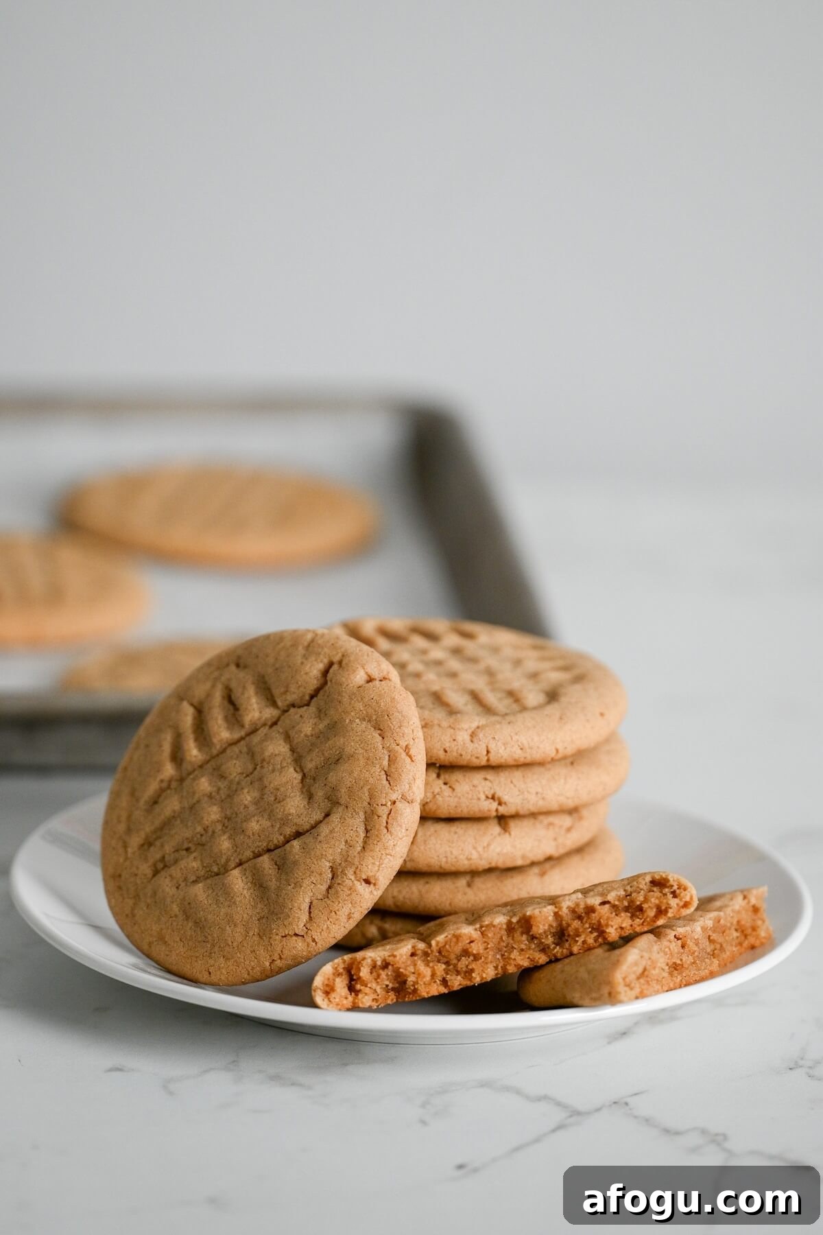 A plate of soft and chewy cookies.