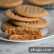A close up of a cinnamon peanut butter cookie recipe on a plate.