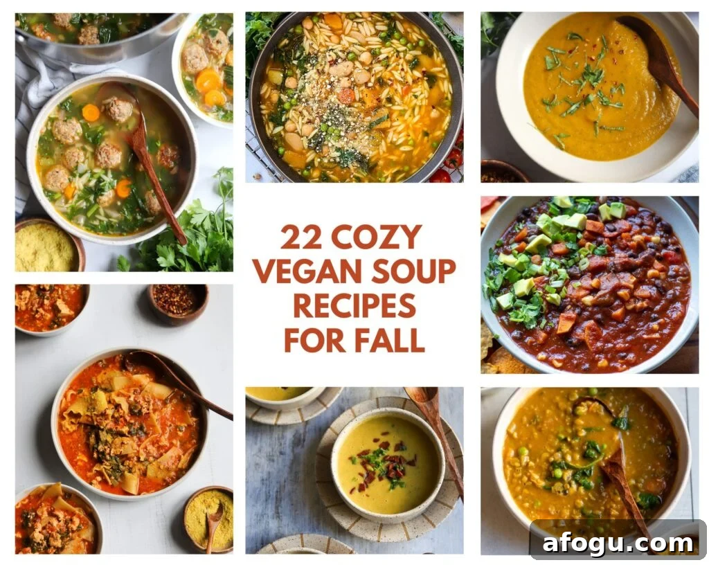 Visual grid of 7 Fall soup recipes 