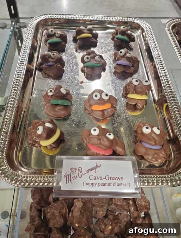 Mrs Cavanaughs Cava Gnaws peanut clusters on a tray