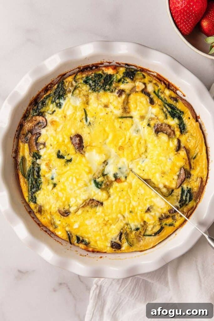 healthy spinach mushroom & feta quiche with sweet potato crust