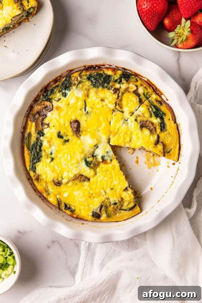 gluten free spinach mushroom & feta quiche