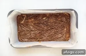 cinnamon swirl buttermilk loaf ready for the oven