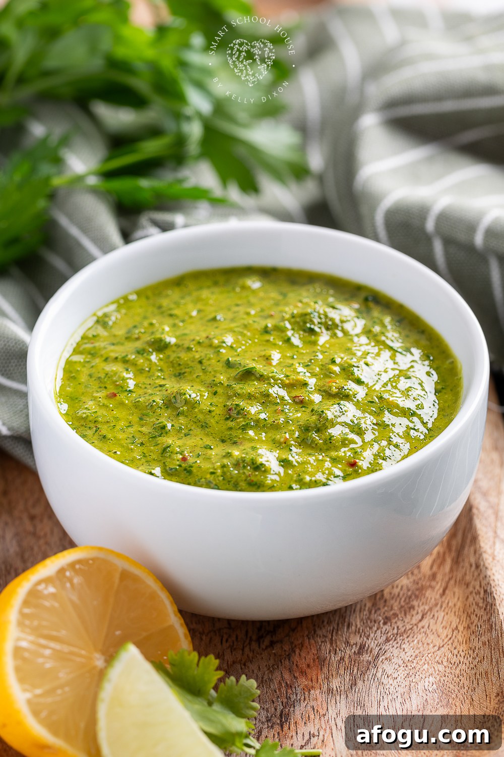 This unique chimichurri is perfect for drizzling over grilled meats, seafood, or vegetables, offering a tangy, aromatic punch with every bite.