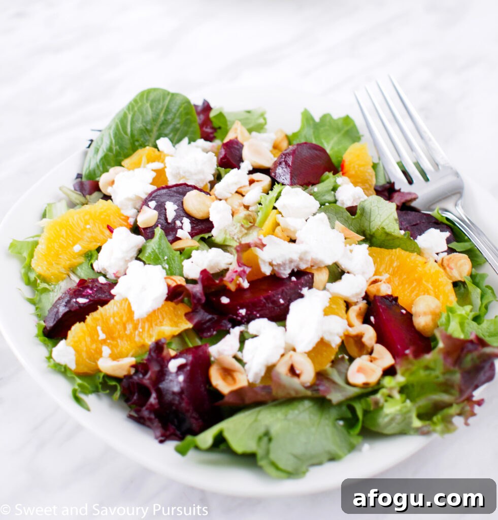 Roasted Beet and Orange Salad with Citrus Vinaigrette.