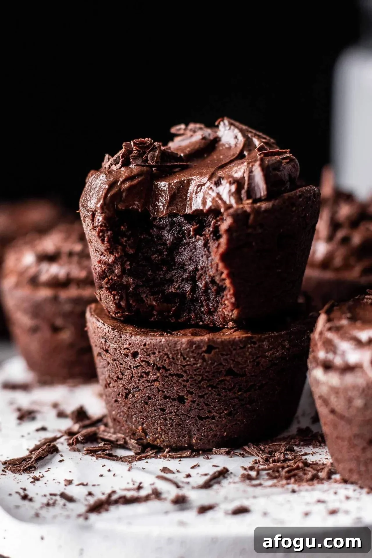frosted brownie cupcakes on cake plate (6)