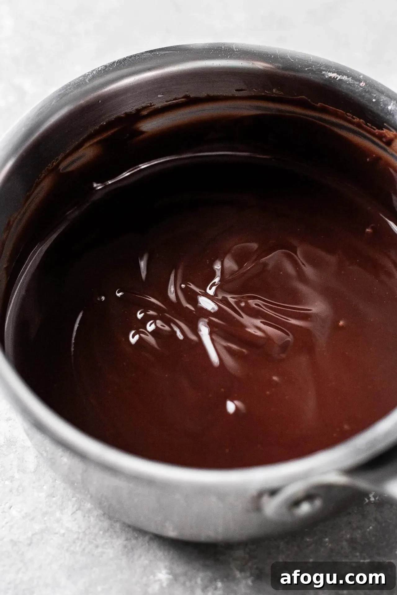 brownie cupcakes melted chocolate and butter in pot