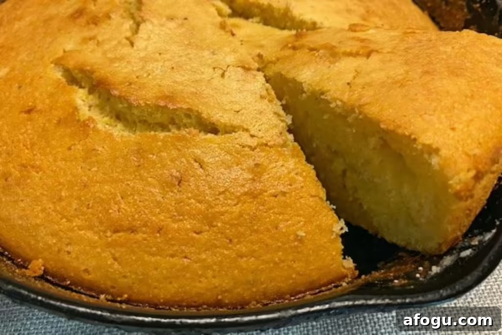 cast iron skillet with cornbread