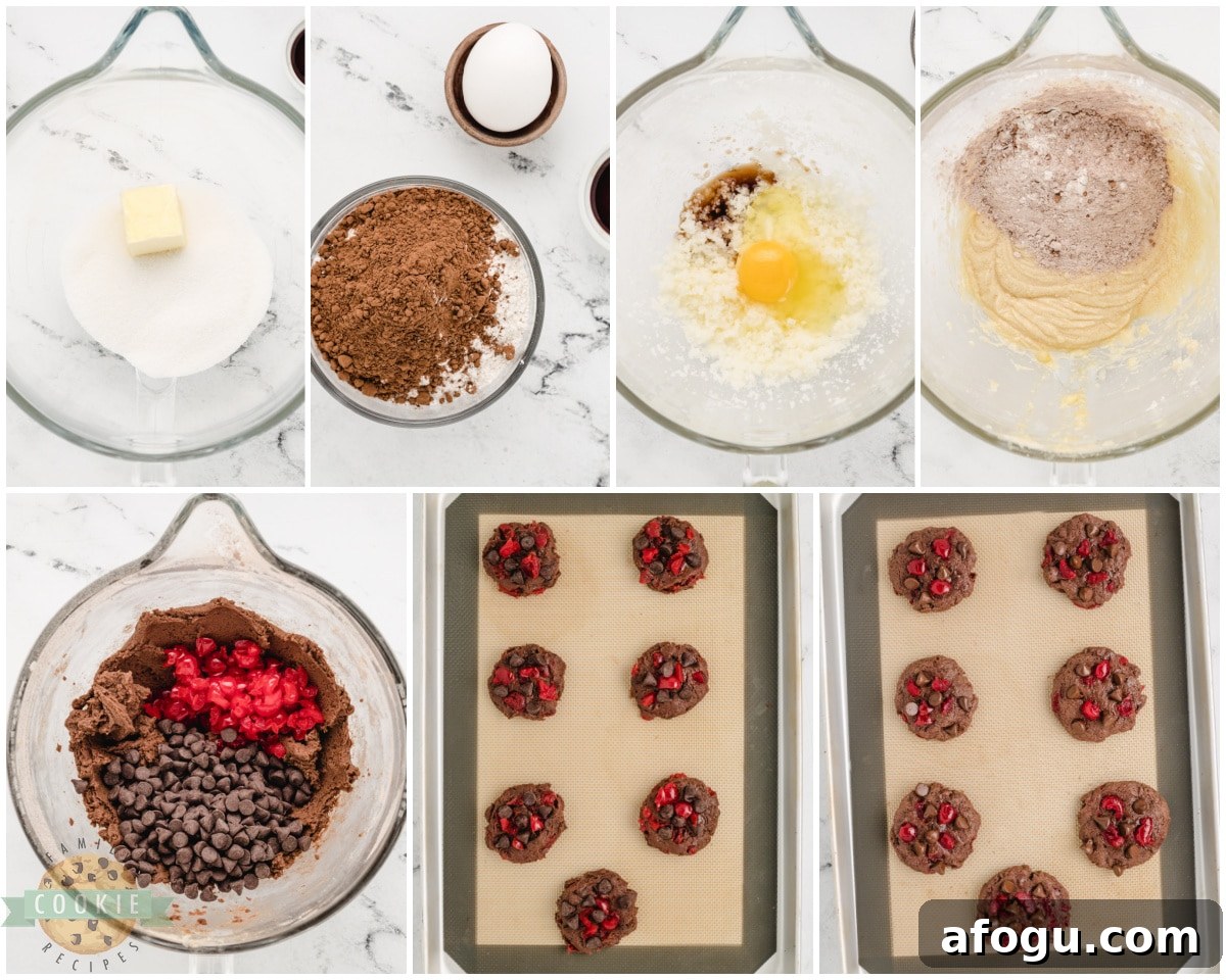 how to make cherry chocolate cookies