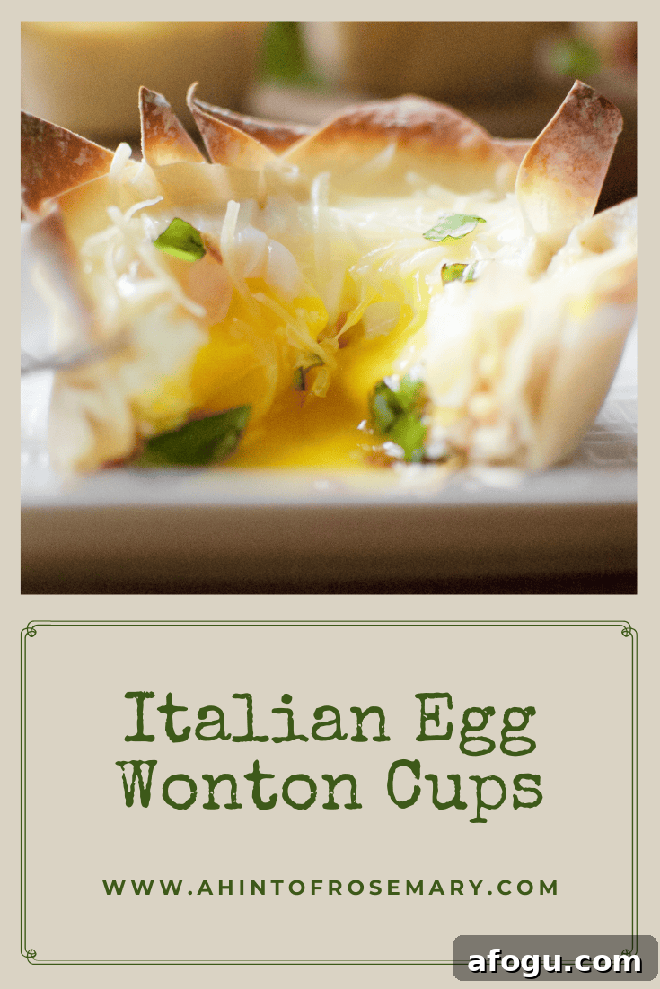 Italian Egg Wonton Cups