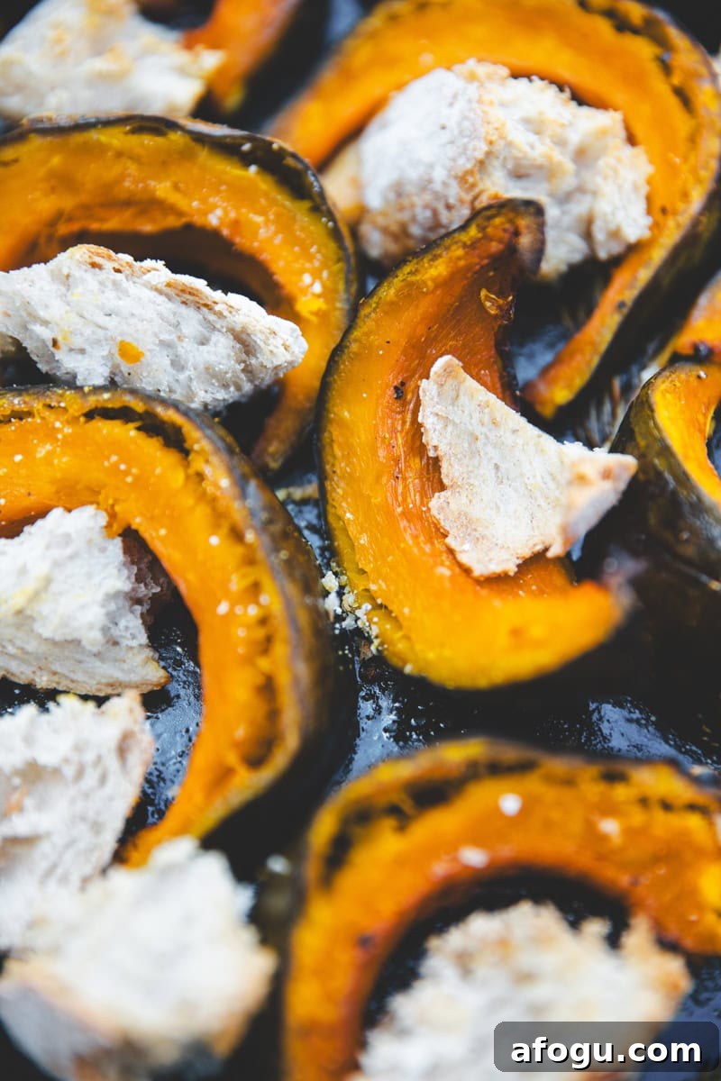 Roasted Squash and Bread for Squash Panzanella - Georgie Eats